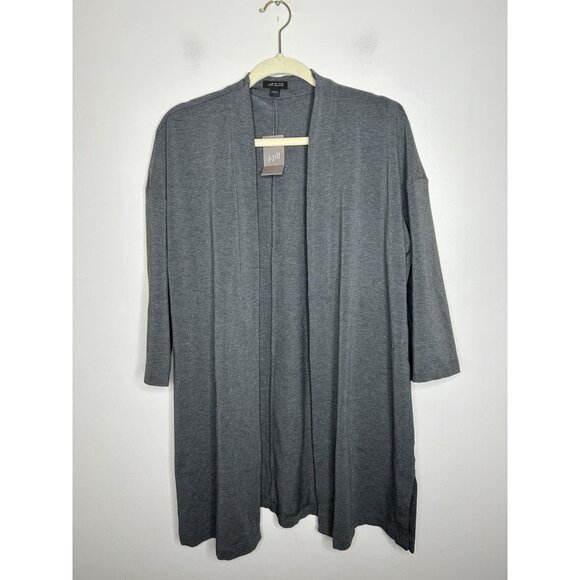 J. Jill Wearever Long Sleeve Gray Long Line Cardigan Size Large NWT New - Picture 1 of 9